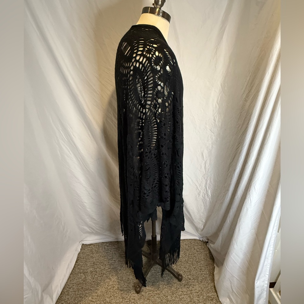 Torrid Black Knit Fringe Cardigan - Picture 2 of 5
